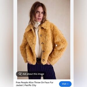 #FreePeople.Retail $198. Apricot, faux fur jacket. Size extra small.